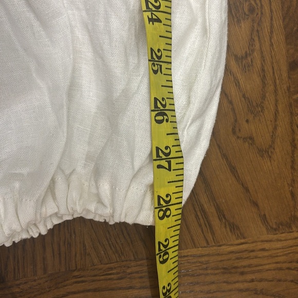 LOVE TREE White Linen Parachute/ Cargo Pants - Picture 10 of 11